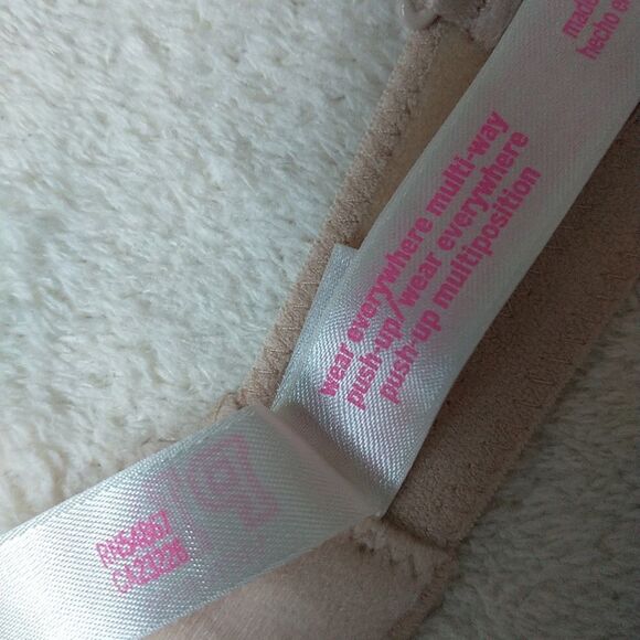 Victoria’s Secret PINK Wear Everywhere Multiway Push Up Bra 36B Beige Nude - Picture 8 of 10